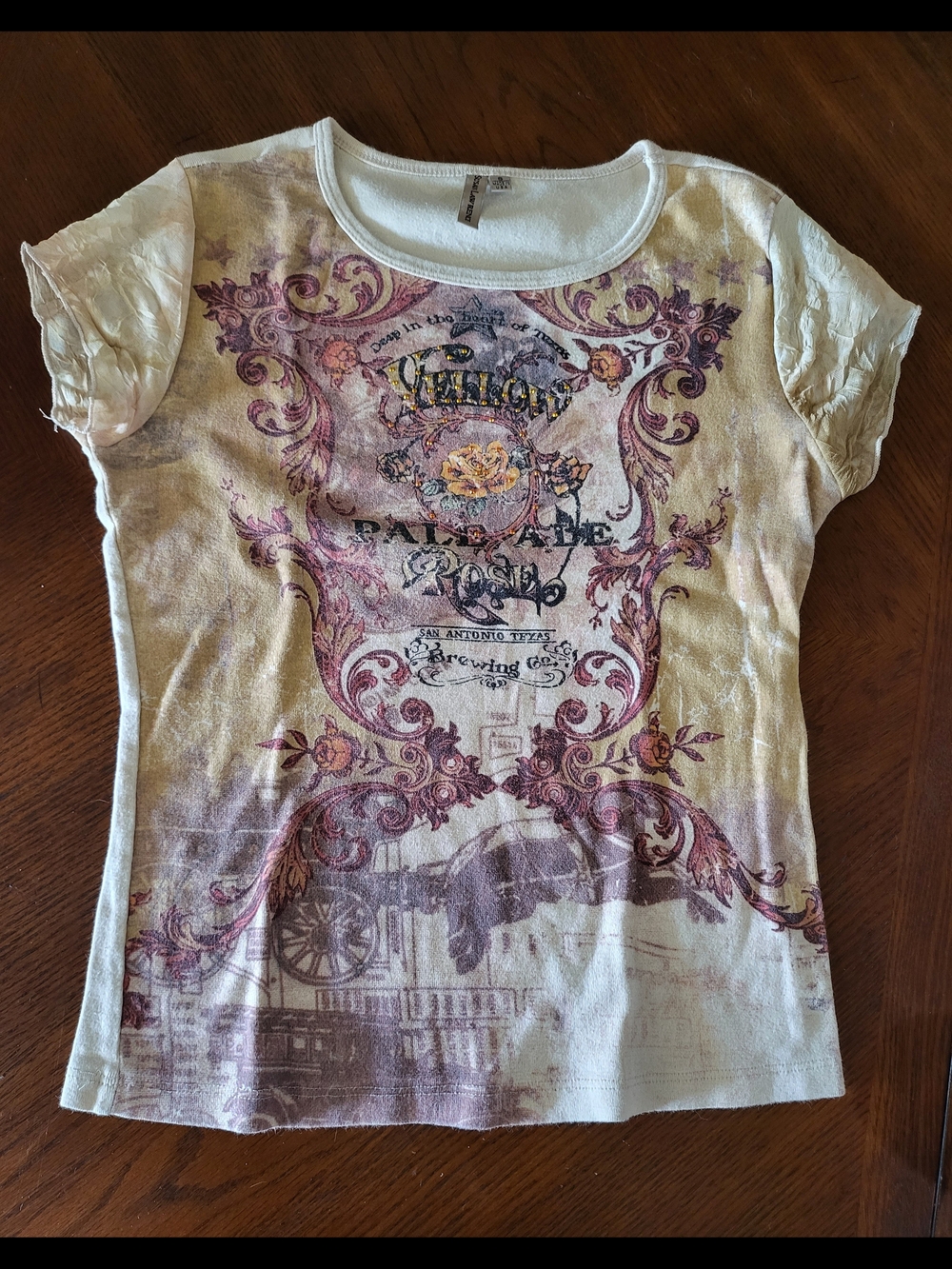 Susan Lawrence Rhinestone Rose Graphic Top – Small